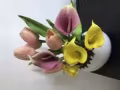 可清洗的皮革胶花$15
