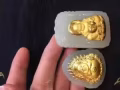 24K金镶和田玉笑佛吊坠