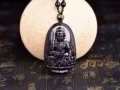 純天然黑曜石吊墜項鍊