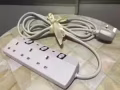 8成新三座排插出售（送一个可充电的手拿小电扇）