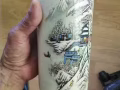 老瓷器民国雪景人物花瓶