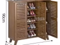 三门实木鞋柜