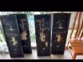 镶贝壳漆画四幅