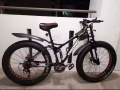山地车，新的26寸，4寸大轮胎，21变速，可载重150kg，车重21kg
