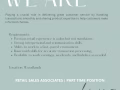 Retail sales Associate - Part Time