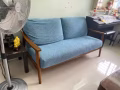 BRENNAN 3 SEATER (FAB) LAVA FABRIC SOFA