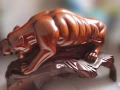 金钱豹（包赚钱），印尼花梨木雕150×35×60