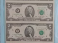 2元美金 4张连体钞 100 自取